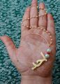 Artificial  handmade name customized Bridal Golden Nose Ring Nath hoop long lasting polish bridal Nath for beautiful girls item. 
