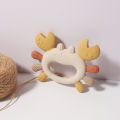 Crab-Shaped Baby Teether Food-Grade Silicone Teething Toy BPA-Free Chillable Infant Teether for Sore Gums 0-24 Months.