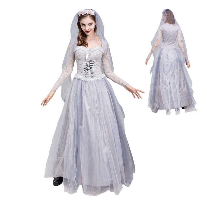 2025%20Halloween%20Terror%20Costume%20Grey%20Skeleton%20Ghost%20Wedding%20Dress%20Cosplay%20Clothes%20Corpse%20Bride%20Dress%20Mesh%20Party%20Dress%20Supplies%20-%20Image%202