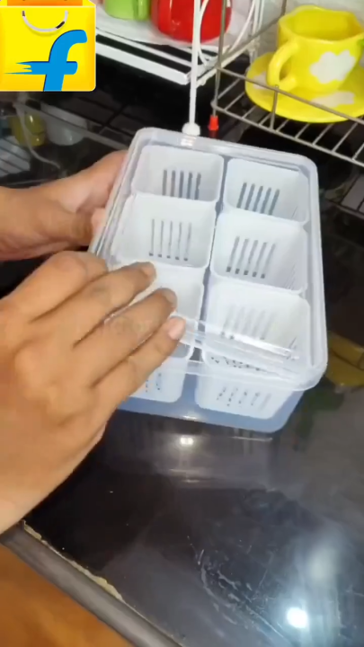 Refrigerator Storage Box 6 Grid Food Vegetable Fruit Storage Box Fridge Organizer -The Asia Express