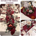 Burgundy Table Runner Cheesecloth Gauze Rustic Boho Cheese Cloth Table Runner Wedding Bridal Shower Birthday Party Decorations.