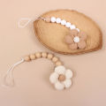 Flower Baby Pacifier Clip Chain Newborn Dummy Nipple Holder Clips BPA Free Cotton Teething Toys Soother Pendant Holder. 