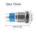 2Pcs DC 12V/24V Metal Latching Push Button Switch, 4 Pin Car RV Truck Boat SPDT ON/OFF Switch, Waterproof Self-Locking Round. 