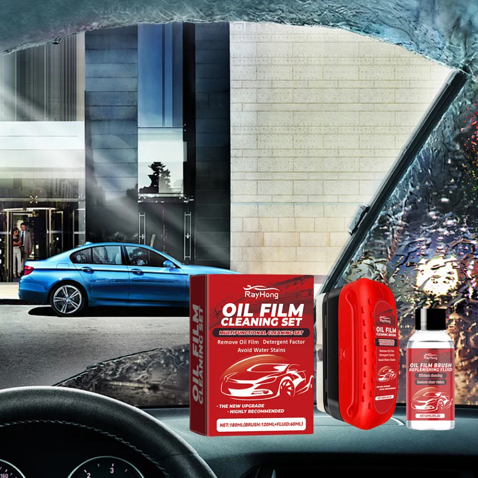 2Pcs Automotive Oil Film Cleaning Brush,Reusable Oil Film Cleaning Brush Reusable Oil Film Cleaning Brush Glass Cleaning Board Oil Film Cleaning Brush Car Glass Oil Film Cleaner Wind