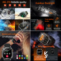 New 1400 mAh Battery Smartwatch Men IP68 Waterproof Flashlight Health Monitor Sports Call Smart Watch For iOS Android.