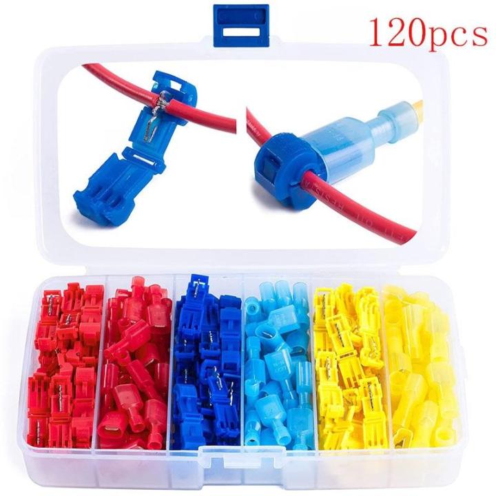 Snapped Crimp Connection 120 Pieces/Box Quick Cable Connectors Snap-Lock Wire Terminal Crimp T ...
