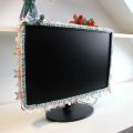 17-30INCH Lace Fabric Door Curtain TV Circle Can Be Flipped Dust Cover Monitor Screen Home Decorations Dust Cover With Elastic. 