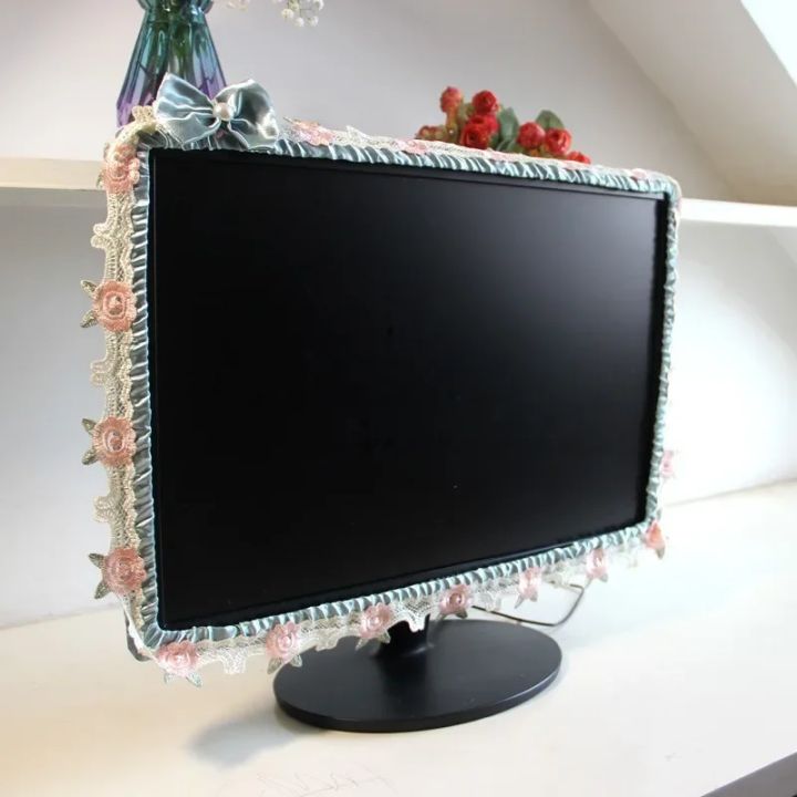 17-30INCH%20Lace%20Fabric%20Door%20Curtain%20TV%20Circle%20Can%20Be%20Flipped%20Dust%20Cover%20Monitor%20Screen%20Home%20Decorations%20Dust%20Cover%20With%20Elastic%20-%20Image%203
