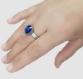 ELEGANT STAINLESS STEEL  AFRICAN BLUE SPHIRE NEELAM RING FOR GIRLS OR WOMEN. 