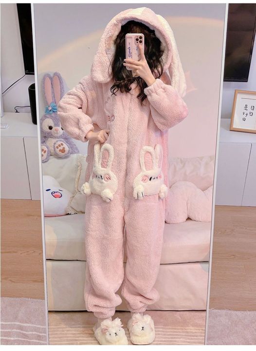 Coral%20Velvet%20Onesies%20Women%20Cute%20Rabbit%20Kigurumi%20Unicorn%20Preppy%20Cartoon%20Hooded%20Kawaii%20Thicker%20Winter%20Warm%20Cotton%20Pajamas%20Homewear%20-%20Image%202