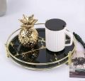 Makeup Organizer Tray, Decorative Vanity Tray, Round Cosmetic Storage for Jewelry, Makeup, Perfume, Decor and More. 