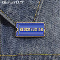 Blockbuster Video Enamel Retro Collect Films Movie Ticket Brooch Hat Lapel Pin Badge Jewelry for Backpack Clothes Wholesale Pin.