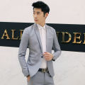 Summer Men's Casual Suit Fashion Business Office Trendy Non-ironing Anti-wrinkle Suit Jacket Solid Color Slim Fit Men's Suit. 