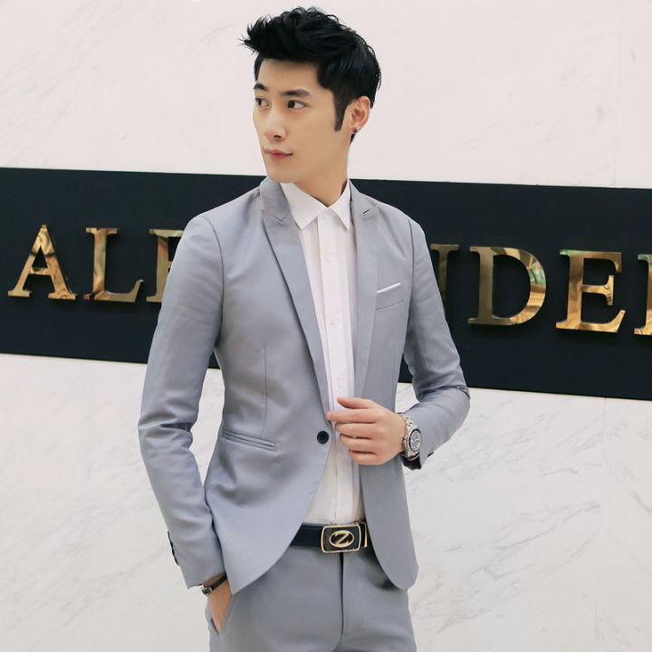Summer%20Men's%20Casual%20Suit%20Fashion%20Business%20Office%20Trendy%20Non-ironing%20Anti-wrinkle%20Suit%20Jacket%20Solid%20Color%20Slim%20Fit%20Men's%20Suit%20-%20Image%203