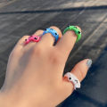 Fashion frog ring colorful resin ring personality animal cartoon cute finger ring. 