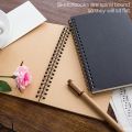 STONEGO Soft Cover Spiral Notebook Natural Environmentally Blank Sketch Book Pad Notepad Unlined Kraft Paper Cover. 