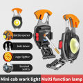 Multi-function COB LED Flashlight Outdoor USB Keychain Light Hook Strong Magnet Screwdriver Hammer Emergency Lamp Lamp for Campi.