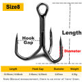 9KM 25Pcs Fishing Treble Hooks Triple Hooks Replacement Fishing Hooks High Carbon Steel for Freshwater Saltwater.