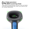 1D/2D Barcode Reader USB Wired/Wireless 2.4G WIFI Bluetooth Handheld Bar Code QR Code Scanner CMOS Image High-speed Decoding. 
