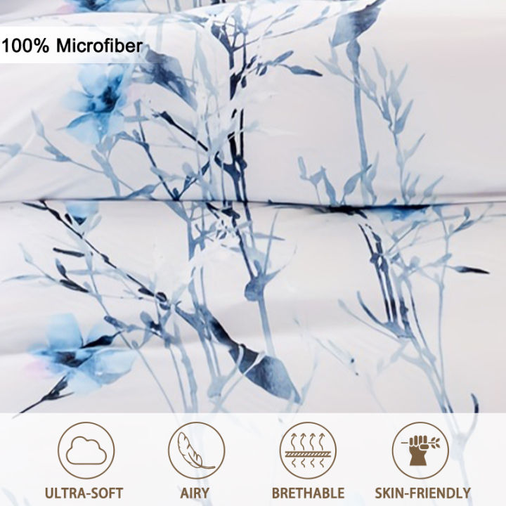 3pcs/set%20Leaf%20Floral%20Pattern%20Duvet%20Cover%20Set(1%20Duvet%20Cover%20&%202%20Pillowcase%EF%BC%89Soft%20And%20Skin-Friendly%20Duvet%20Cover%20Bedding%20Set%20-%20Image%203