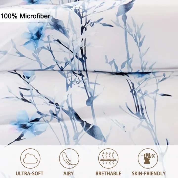 3pcs/set%20Leaf%20Floral%20Pattern%20Duvet%20Cover%20Set(1%20Duvet%20Cover%20&%202%20Pillowcase%EF%BC%89Soft%20And%20Skin-Friendly%20Duvet%20Cover%20Bedding%20Set%20-%20Image%203