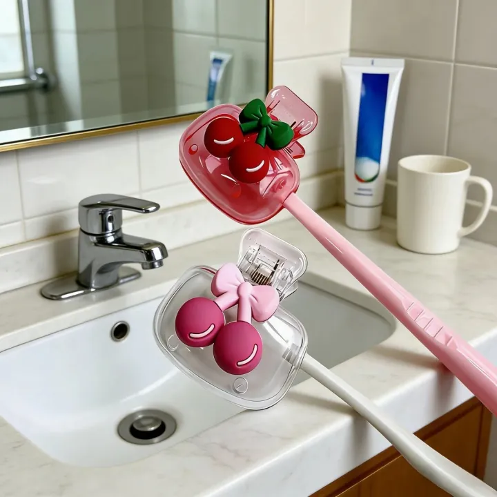 Cute%20Cherry%20Design%20Toothbrush%20Holder,%20Cherry%20Pattern,%20Protects%20Toothbrush%20Head,%20Features%20Dual%20Holes%20for%20Drainage%20and%20Ventilation%20-%20Image%202