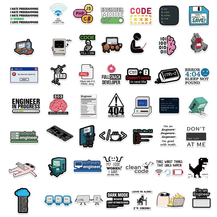 50PCS%20Cool%20Engineer%20Programming%20Network%20Coding%20Hacker%20Meme%20Stickers%20Vinyl%20DIY%20Computer%20Laptop%20Motorcycle%20Helmet%20Car%20Sticker%20-%20Image%207