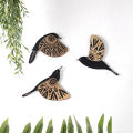 3 Pcs Black Bird Wooden Wall Decor Art Vintage Gothic Decor Living Room Bathroom Kitchen Home Decorations Indoor Outdoor Gifts. 