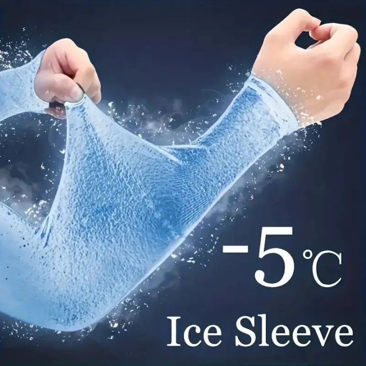 1 Pair Cooling Arm Covers for Men and Women Summer Sun Protection Sunshade Ice Silk Sleeves for Cycling Outdoor Sports Golf Runn