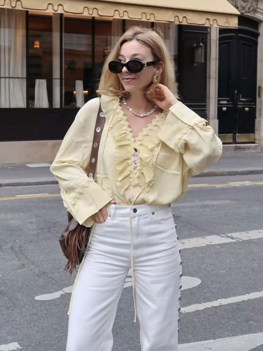 HH%20Women%20Yellow%202%20Piece%20Set%20Elegant%20Ruffled%20Lace-up%20Shirts%20High%20Waist%20Pleated%20Midi%20Skirt%20Summer%20Lady%20High%20Street%20Outfits%20-%20Image%206