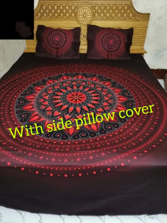 Stylish%20Digital%20Home%20Tex%20Cotton%208.5/7.5%20Feet%20Double%20Size%20Bedsheet%20with%20Two%20Pillow%20Covers%20-%20Elevate%20Your%20Bedroom%20Style%20with%20This%20Chic%20Bed%20Sheet%20-%20Image%202