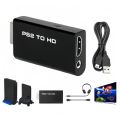 PS2 to HDMI Converter 1080P - Full HD Adapter with 3.5mm Audio Jack for PlayStation 2, Supports 480i/480p/576p &All Display Mode. 
