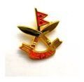 Nepal Flag With Khukuri Cross Brooch Badge ( Pack Of 3 ). 