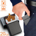 Portable Cigarette Case Metal Smoking Cigarette Box 20pcs Capacity Tobacco Holder Cigarettes Pack Cover Storage Box Men's Gadget. 