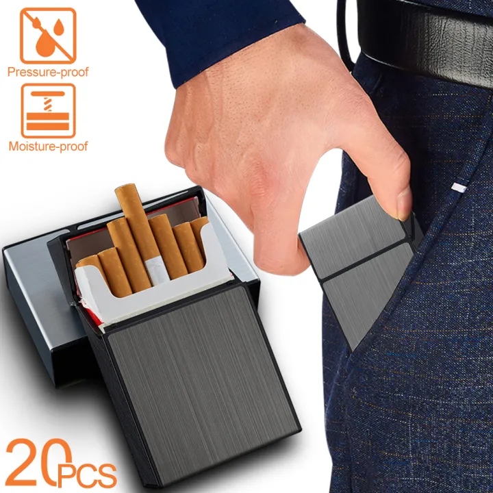 Portable%20Cigarette%20Case%20Metal%20Smoking%20Cigarette%20Box%2020pcs%20Capacity%20Tobacco%20Holder%20Cigarettes%20Pack%20Cover%20Storage%20Box%20Men's%20Gadget%20-%20Image%202