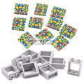 MARUMINE MOC Building Block Brick Printed Window 1x2x2 Frame Glass Street View House Parts Accessories 60601 60592 Compatible.
