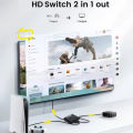 4K X 2K HDTV Switch Bi-Direction 2 Ports HDTV Splitter Switch For Laptop PC PS3/4 TV Box To Monitor TV Projector Adapter.