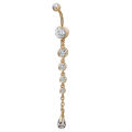 KUNIU 1pc Fashion Long Geometric Belly Ring Women's Fit Piercing Body Jewelry.