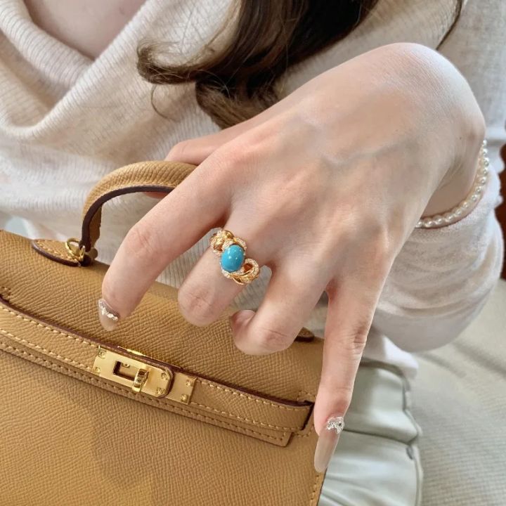 turquoise%20rings%20for%20women%20Classic%20retro%20wave%20hollow%20out%20luster%20light%20luxury%20refreshing%20blue%20oval%20ring%20banquet%20fine%20jewelry%20-%20Image%203