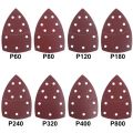 20pcs 11Holes Mouse 40-2000 Grits Paper Detail 160A Palm Sanding Sander Sander PSM Triangular Sandpaper Detail Multi Bosch. 