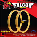 Price per pair of 1.2 and 1.4 rim 17 Falcon wheels, smooth edge, solid, bright, shiny, value for money.. 
