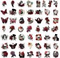 10/50PCS Rose & skull Stickers For Scrapbook Stationery Laptop Scrapbooking Material Craft Supplies Aesthetic Sticker. 