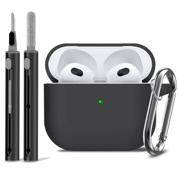 AirPods 3 Case Cover with Cleaner Kit,Soft Silicone Protective Case for Apple AirPod Pro 2nd/1st Generation Case for Women Men