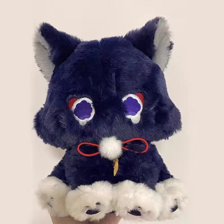 Genshin Game Anime Figure Doll Fluffy Cat Plushie Toy Impact Wanderer Pet Scaramouche Cat Toy Cosplay Mascot Doll Gift For Kids