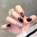 12pcs/24pcs Korean Style Fake Nail Tips Set | Multiple Designs | With Double-Sided Nail Glue Stickers. 