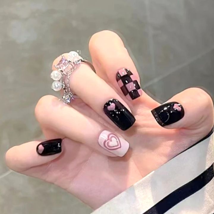 12pcs/24pcs%20Korean%20Style%20Fake%20Nail%20Tips%20Set%20%7C%20Multiple%20Designs%20%7C%20With%20Double-Sided%20Nail%20Glue%20Stickers%20-%20Image%206