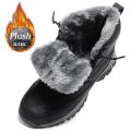 NeW Men Winter Snow Boots For Waterproof Leather Sneakers Super Warm Men's Boots Outdoor Male Hiking Boots Work Shoes Size 39-48.