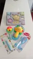 Baby gift set in a gift bag. 