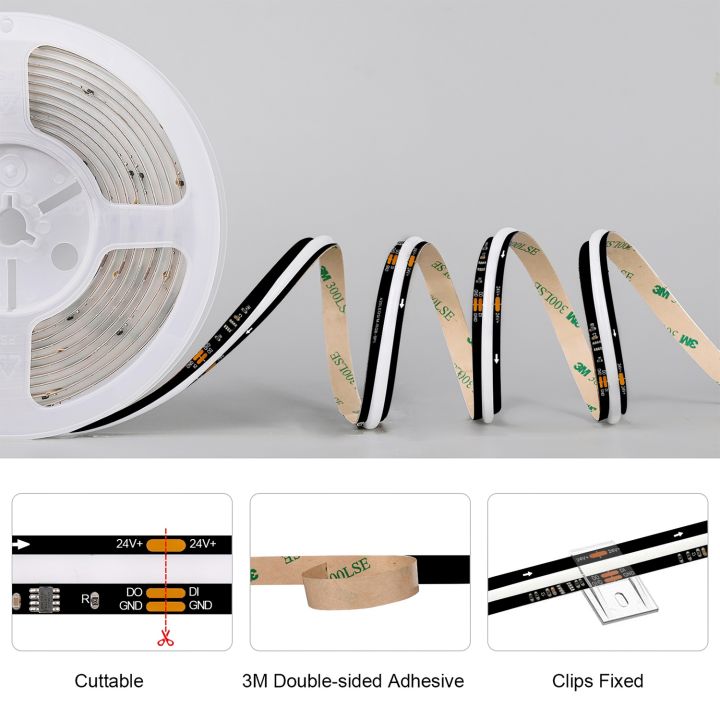 SPI%20COB%20LED%20Strip%20Light%20RGB+IC%20WS2811%20Addressable%20420LEDs/m%20Dream%20Color%20WS2812B%20High%20Density%20Flexible%20COB%20FCOB%20Led%20Lights%20RA90%20-%20Image%206