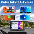 9 inch Portable Wireless Carplay Android Auto Screen for Car, Car Stereo Radio with HD Touch Screen, Car Play, Bluetooth, AUX, EQ, Siri, Voice Control, Multimedia Player. 